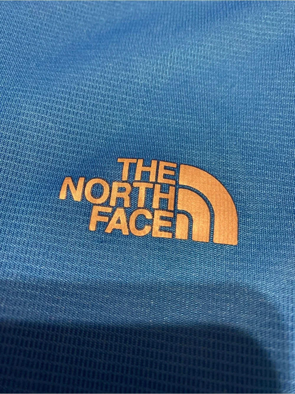 The North Face vaporwick mens long sleeve blue black athletic shirt, size small